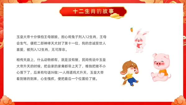 红色古风十二生肖介绍PPT模板龙年新年