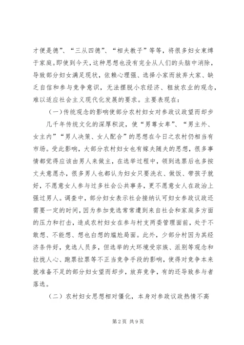 农村妇女参政议政意识分析思考.docx