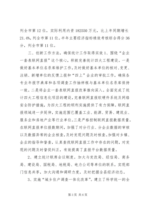 乡镇统计局上半年工作总结和下半年工作要点.docx