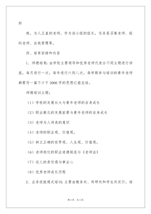 2022培养青年教师工作计划.docx