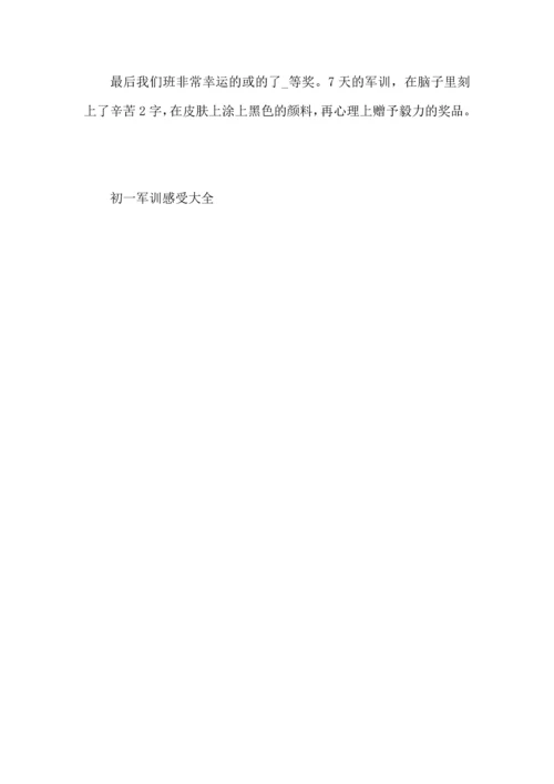 初一军训感受大全.docx