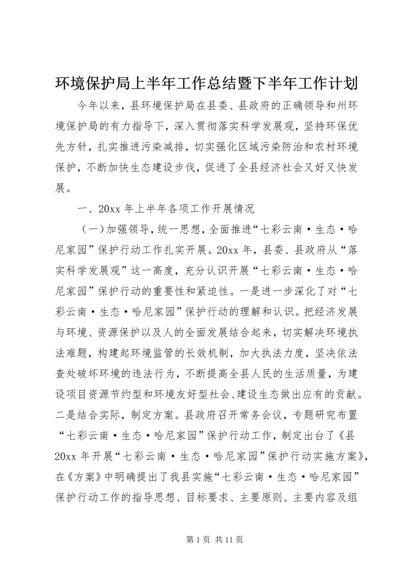 环境保护局上半年工作总结暨下半年工作计划.docx