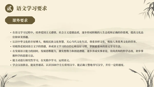 黄色古典国风花卉语文开学第一课主题教育PPT模板