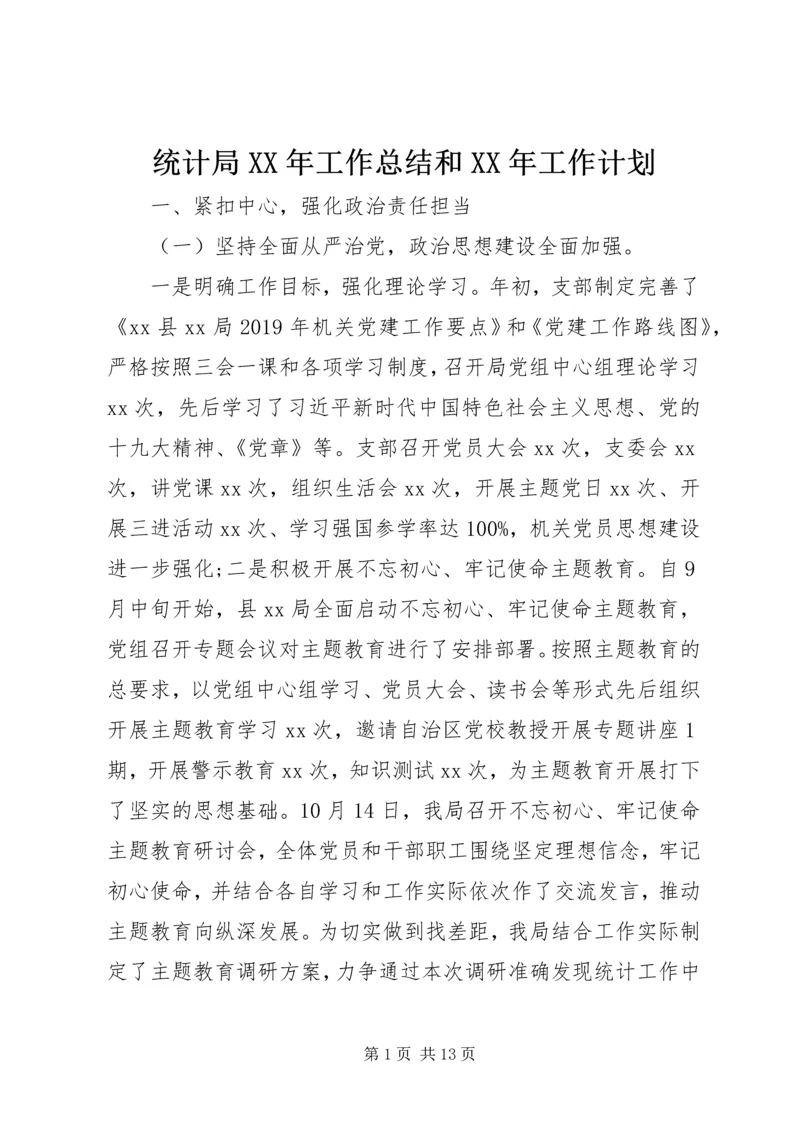 统计局XX年工作总结和XX年工作计划 (2).docx