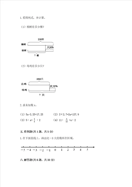 西师大版数学六年级下册期末测试卷附答案突破训练