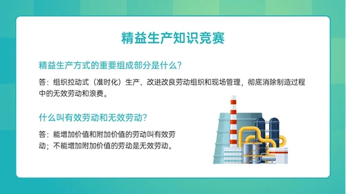 绿色简约精益生产知识竞赛培训PPT课件