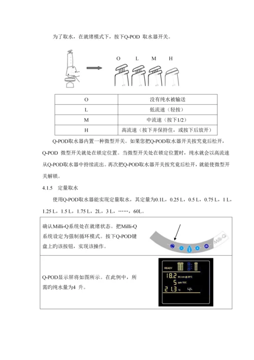 MilliQ超纯水机使用清洁及维护操作专题规程.docx