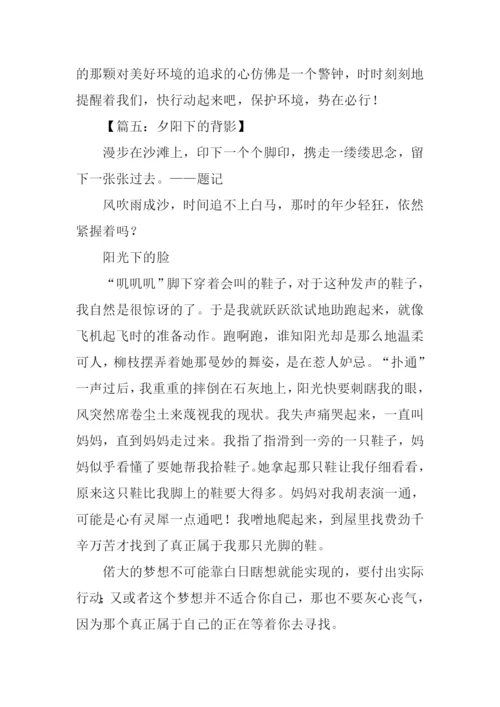 夕阳下下的背影作文.docx