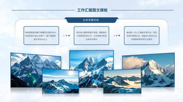蓝色简约风图片排版PPT版式合集