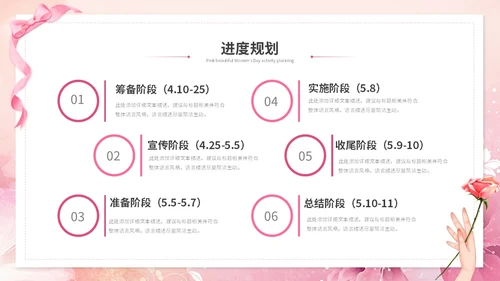 粉色唯美时尚38妇女节女神节情人节活动策划营销策划ppt模板