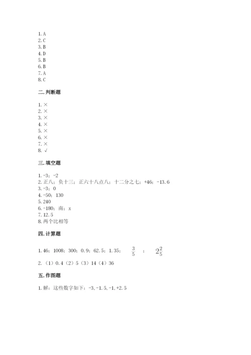 冀教版小学六年级下册数学期末检测试题附答案ab卷.docx