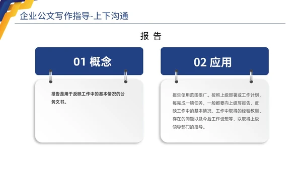蓝色黄色商务简约高品质企业公文写作培训课件PPT