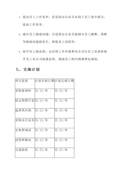 公司办公家具立项方案