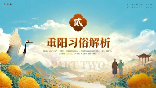 橙色古风中国传统节日之九九重阳节PPT模板