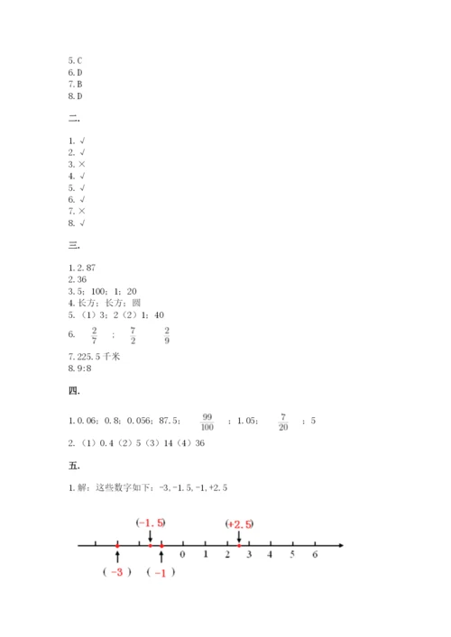 小学六年级数学期末自测题精品【各地真题】.docx