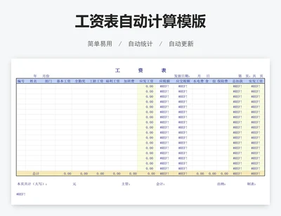 工资表自动计算模版