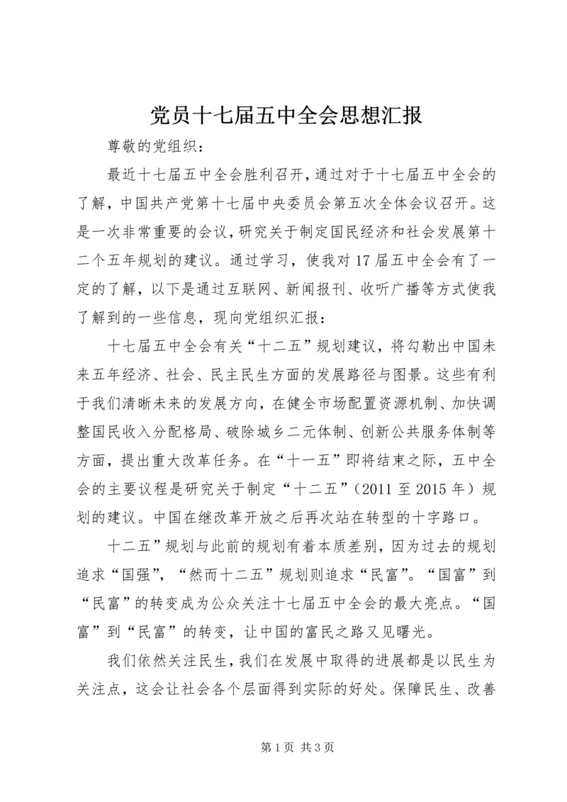 党员十七届五中全会思想汇报.docx