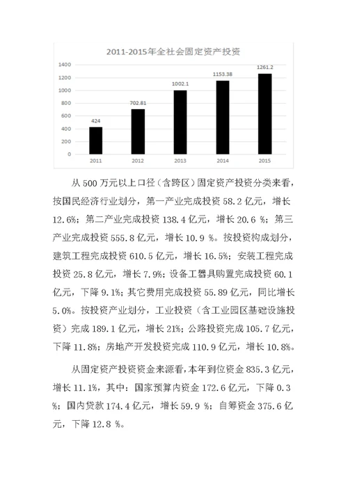 铜仁市2015年国民经济和社会发展统计公报