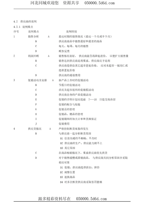 供应商选择及谈判规范