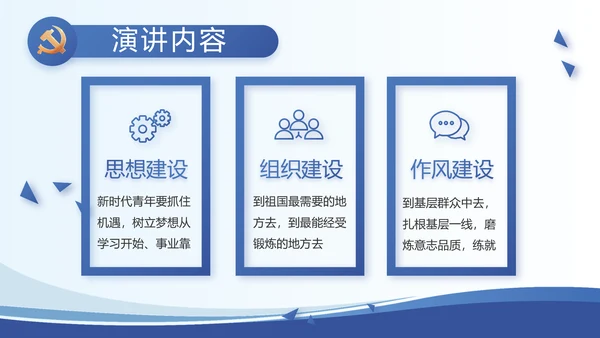 蓝色大气党建党支部述职报告动态PPT