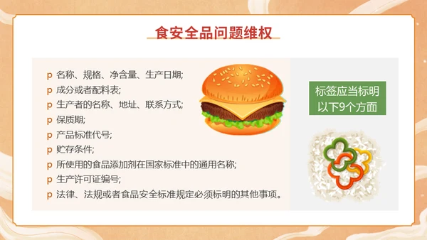 关注食品安全美食料理吃快餐通用PPT模板