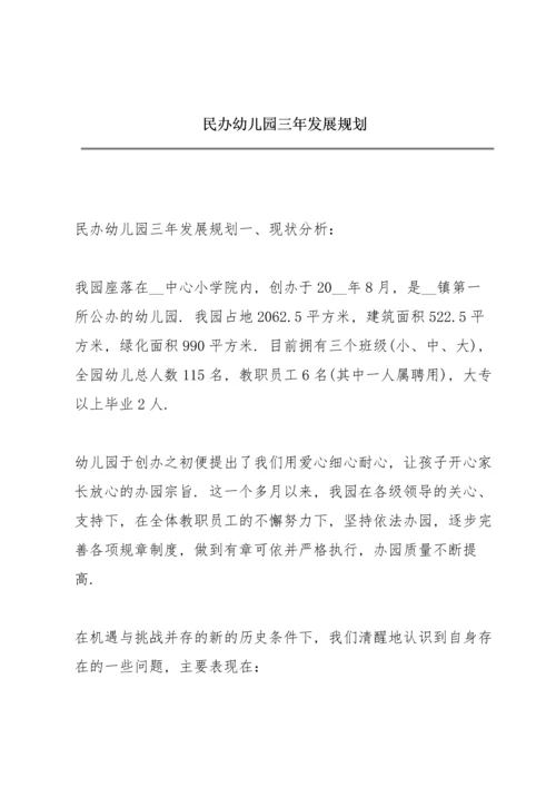 民办幼儿园三年发展规划.docx