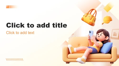 橙黄色3D风电商活动策划营销方案PPT主题模板