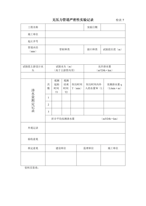 污水管网工程资料目录及表格.docx