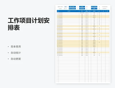 工作项目计划安排表