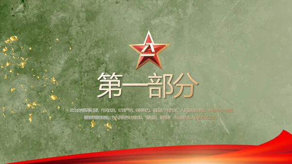 欢送退伍老兵八一部队教育演讲PPT