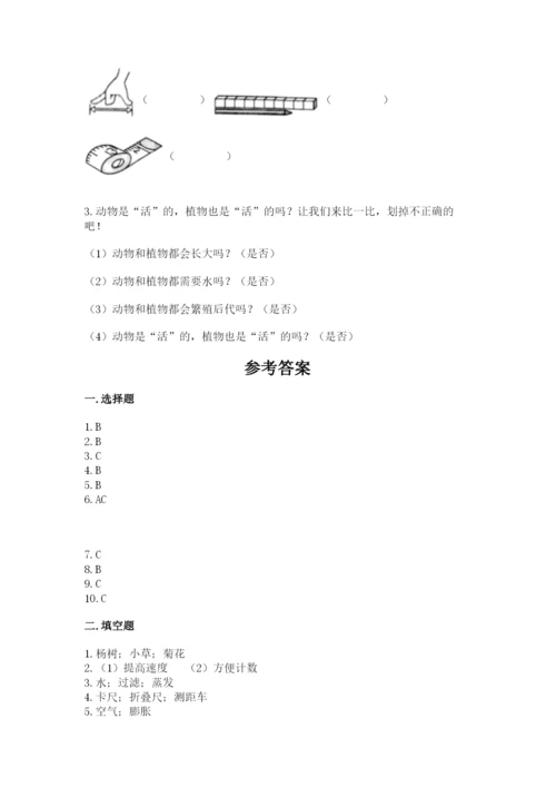 教科版一年级上册科学期末测试卷完整参考答案.docx