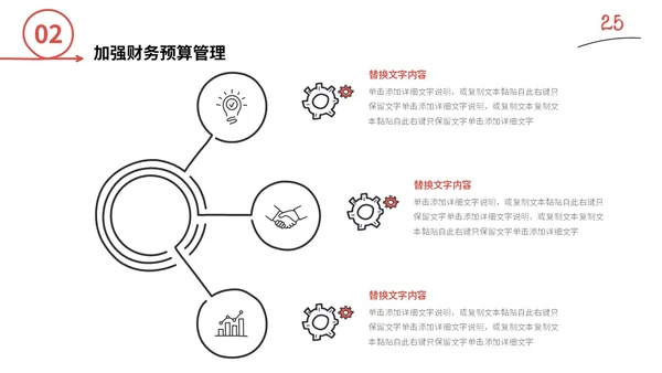 红色手绘简约插画财务工作总结预算决算金融工作汇报PPT