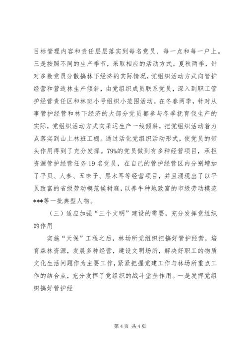 林业局党组织发挥作用情况汇报 (4).docx