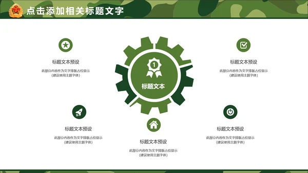 迷彩八一军队国防部队建设PPT模板