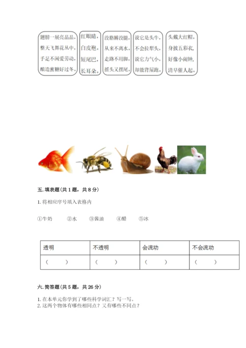 教科版小学科学一年级下册期末测试卷精品（名校卷）.docx