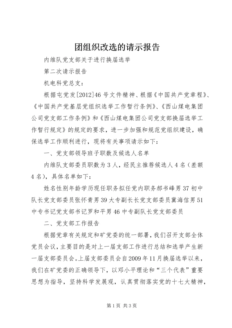 团组织改选的请示报告.docx