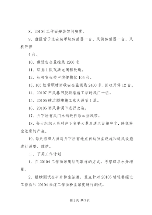 本周工作总结及下周工作计划(1026).docx