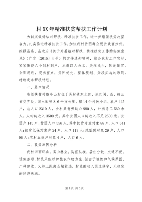 村XX年精准扶贫帮扶工作计划.docx