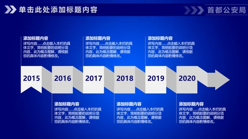 蓝色公安警察工作汇报通用PPT模板