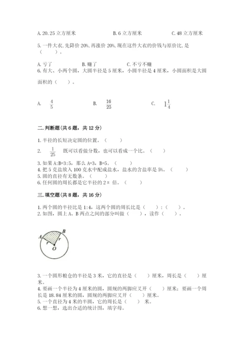 人教版小学六年级上册数学期末测试卷【考点精练】.docx