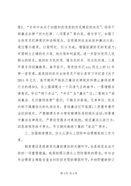 市商务局上半年党风廉政建设工作汇报.docx