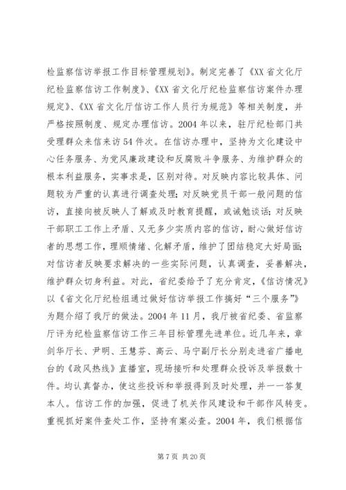 省文化厅党风廉政建设工作情况汇报.docx