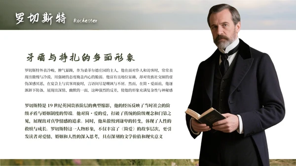 绿色简约《简·爱》读书分享通用PPT模板