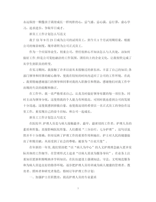 精编之新员工工作计划怎么写范文.docx