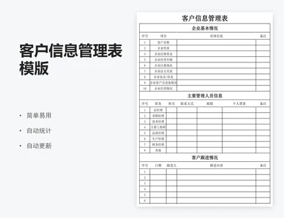 客户信息管理表模版