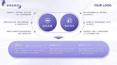 紫色系简约风并列关系页
