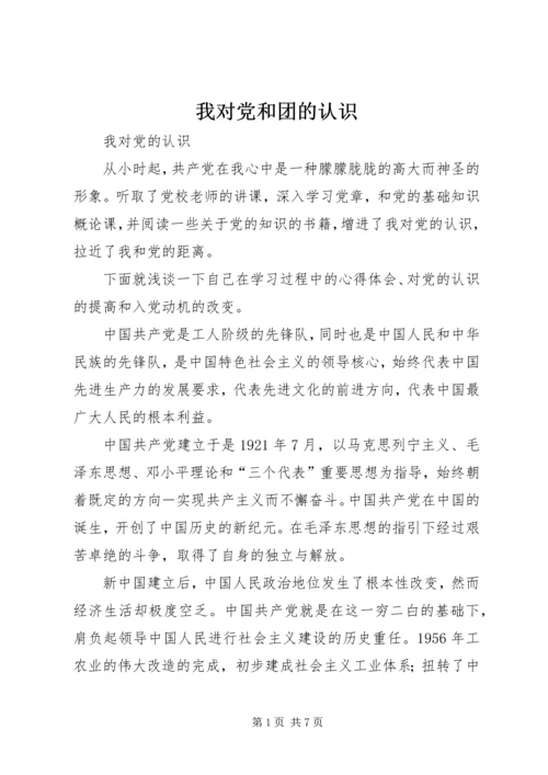 我对党和团的认识 (2).docx