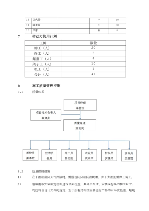 中石化建钢格板安装施工技术方案.docx