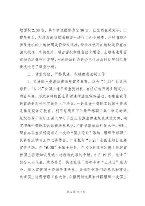 国土局年度行政执法工作自查报告.docx