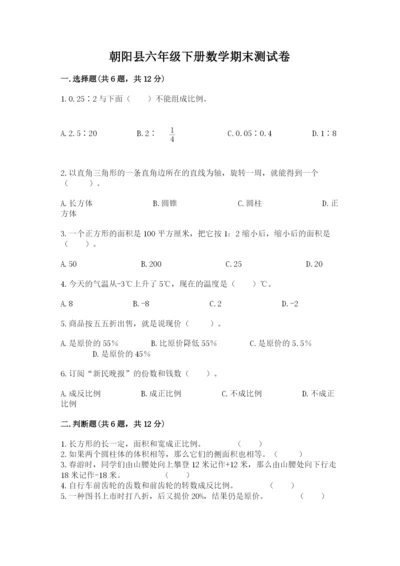 朝阳县六年级下册数学期末测试卷精选.docx